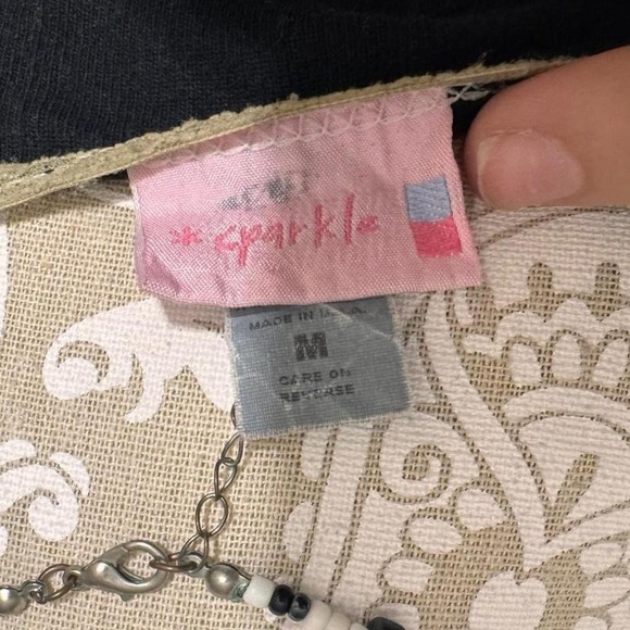 Sparkle Black Basic Tank Top Women's Medium Sleeveless Stretchy Layering Shirt - Picture 5 of 5